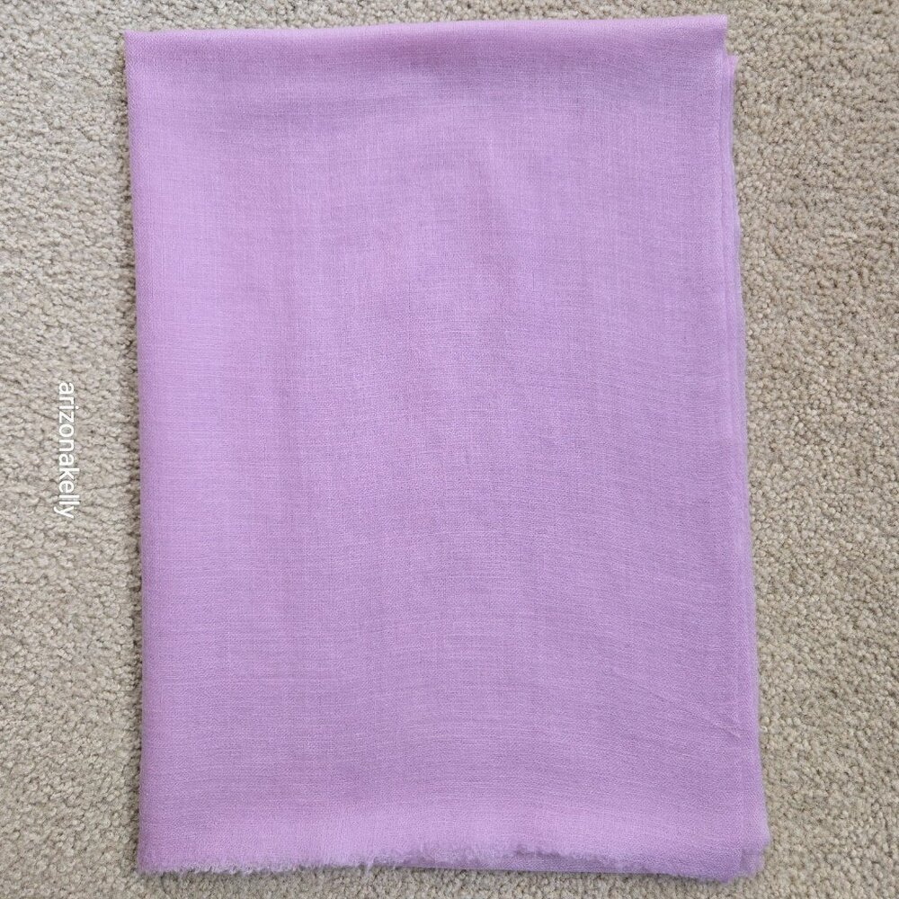 Lavender Cashmere Scarf Lightweight Diamond Weave - Picture 3 of 13